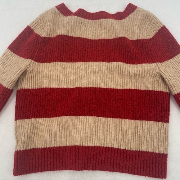 AMERICAN EAGLE Vintage Women’s Cropped Stripe Cardigan Sweater red/tan MEDIUM - Picture 3 of 10